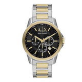 Armani Exchange Men’s Quartz Two Tone Stainless Steel Black Dial 44mm Watch AX7148 ax7148 - Image 1