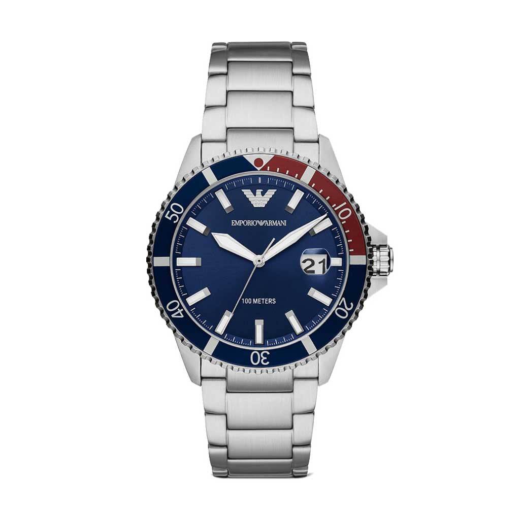 Emporio Armani Classic Blue Dial Pepsi Bezel Men s Watch AR11339