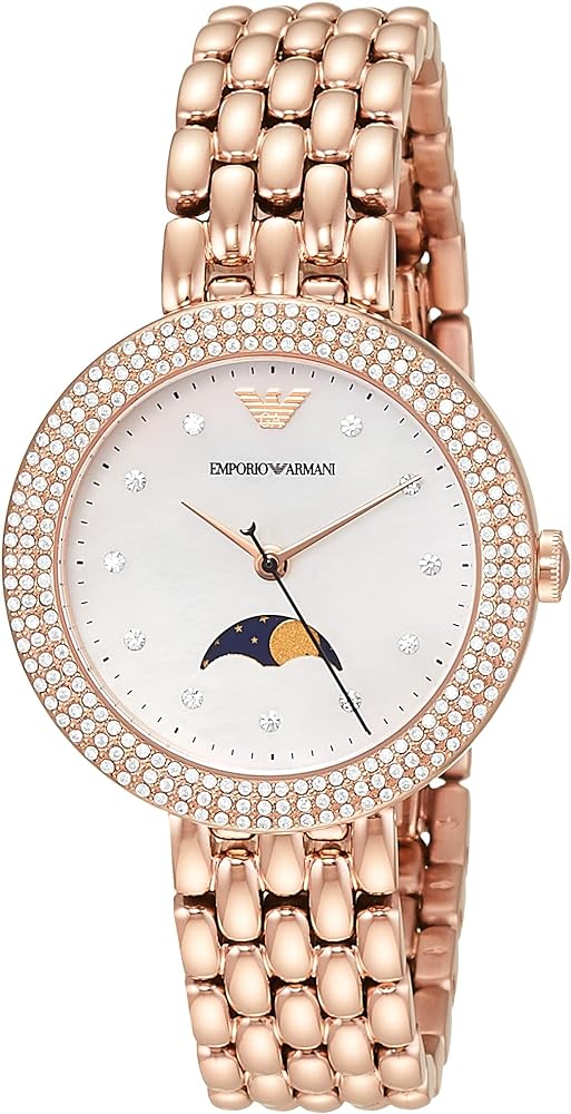 Rose Gold Armani Ladies Watch Diamonds Emporio Armani Rosa