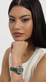 ساعة سواروفسكي نسائية من الذهب الوردي - 5672931