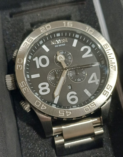 Nixon 51-30 Stainless Steel Chrono Black Men's Watch A083-000 (Defect)