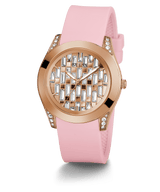 Reloj Guess Clarity para mujer con correa de silicona en tono rosa GW0109L2