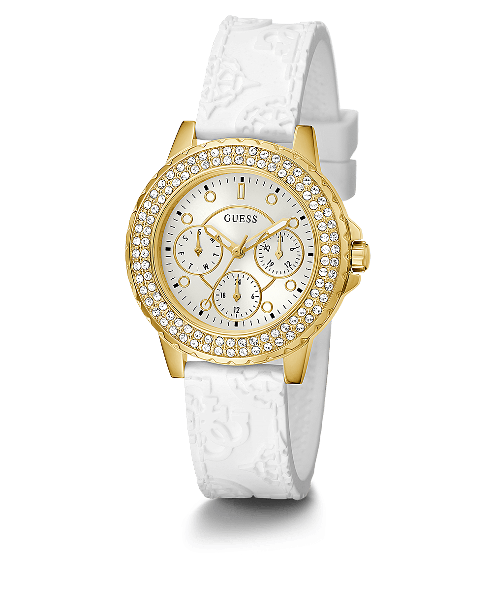 Guess watch women's white silicone strap clearance