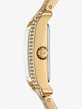 Michael Kors Monroe Pave Crystals White Dial Gold Steel Strap Watch for Women - MKO1034 mk01034 - Image 2