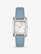 Michael Kors Petite Monroe White Dial Blue Leather Strap Watch for Women - MKO1061 mk01061 - Image 1