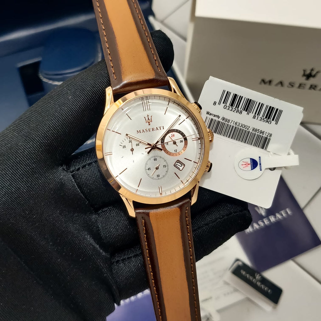 Maserati Ricordo Cronógrafo Reloj de hombre con esfera plateada R8871633002