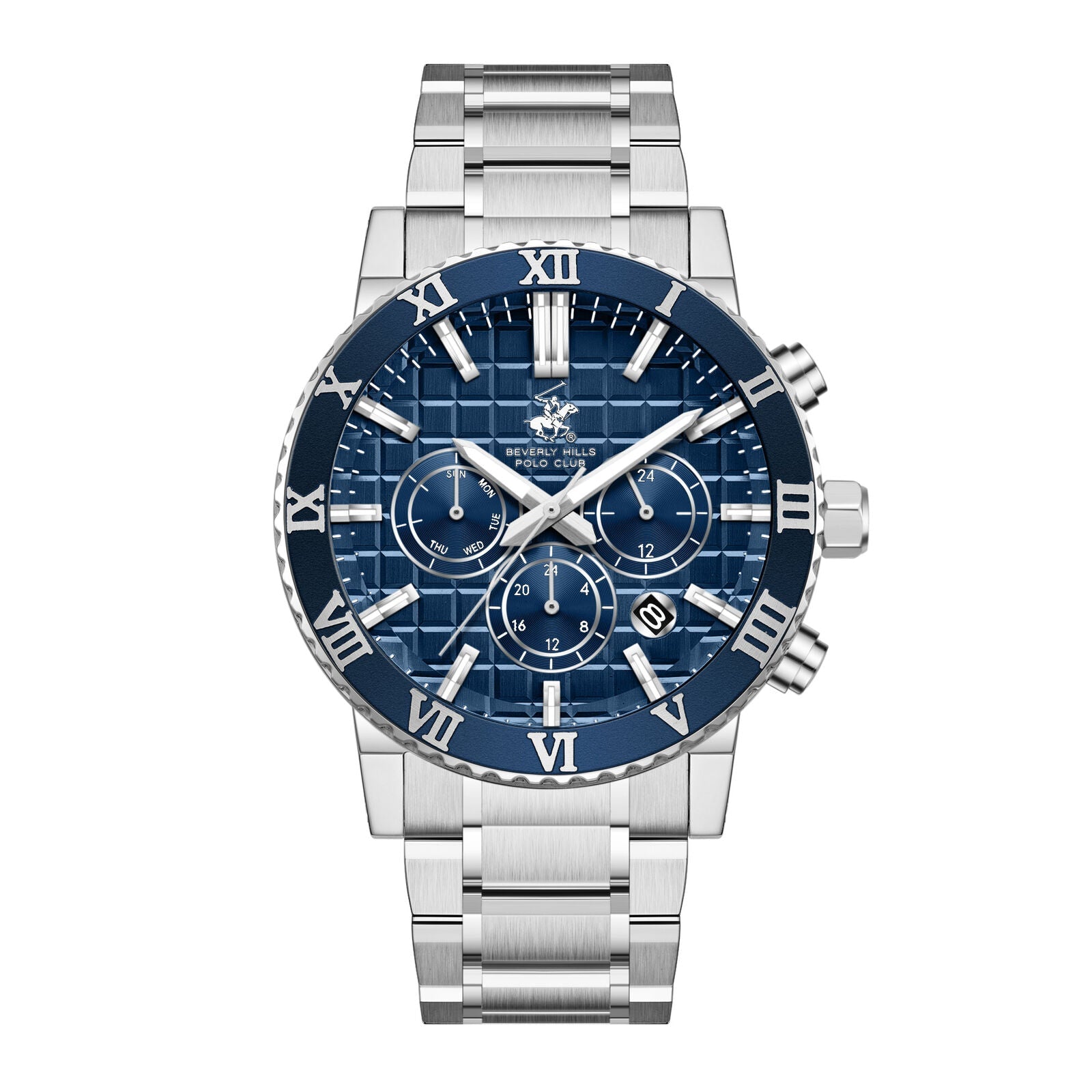 ساعة رجالية فضية من نادي بيفرلي هيلز بولو، موديل BP3869X.390