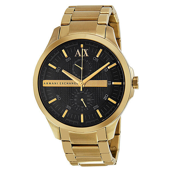 Reloj Armani Exchange para hombre con esfera negra y PVD dorado AX2122