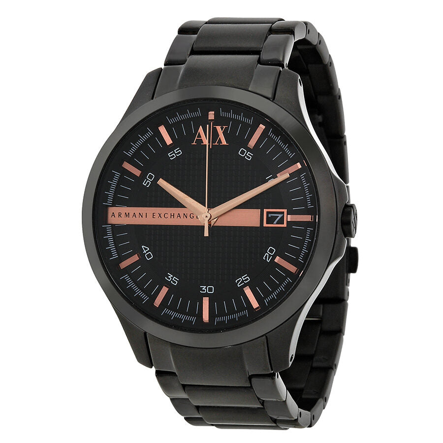Armani Exchange Reloj para hombre AX2150 con esfera negra y chapado en iones negros