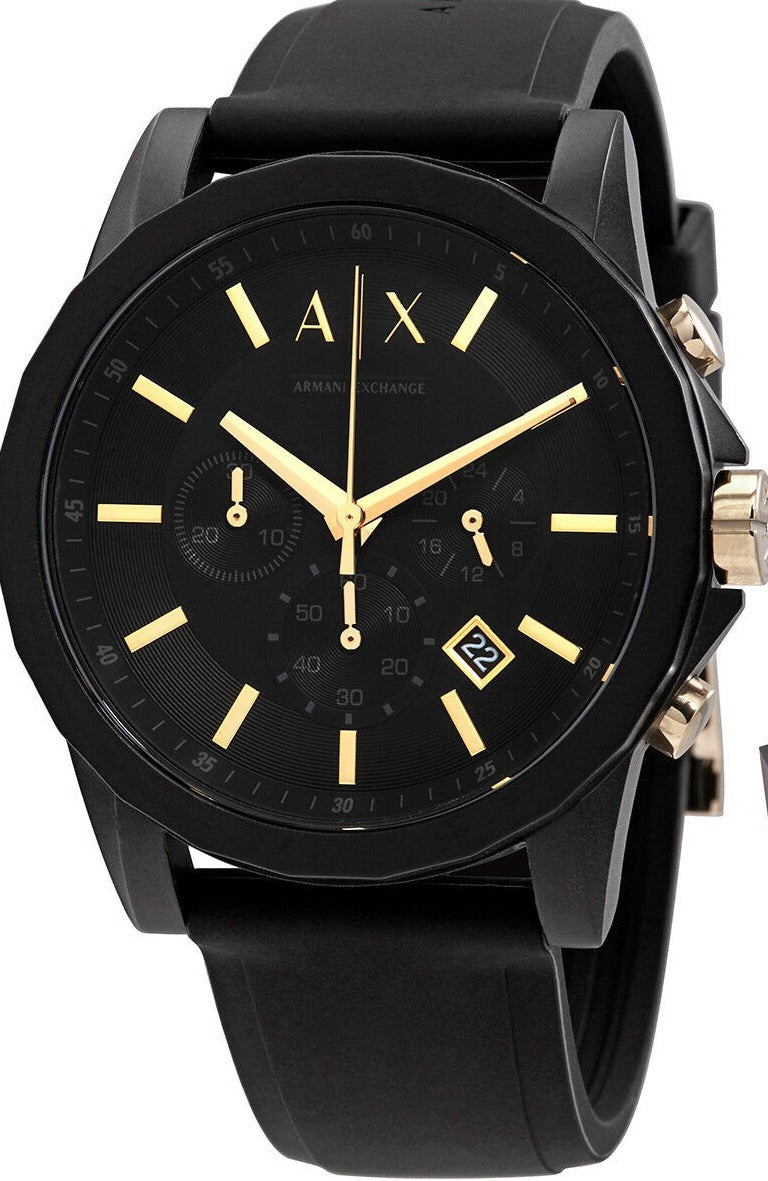 Armani Exchange Reloj cronógrafo de cuarzo con esfera negra para hombre AX7105