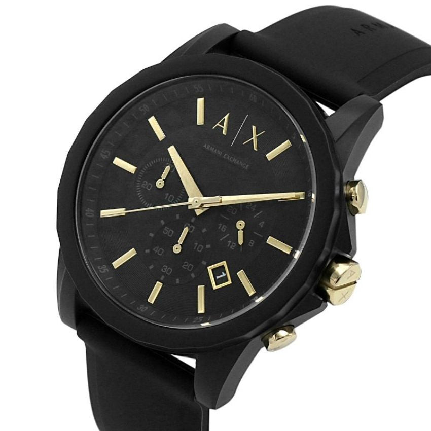 Armani Exchange Reloj cronógrafo de cuarzo con esfera negra para hombre AX7105