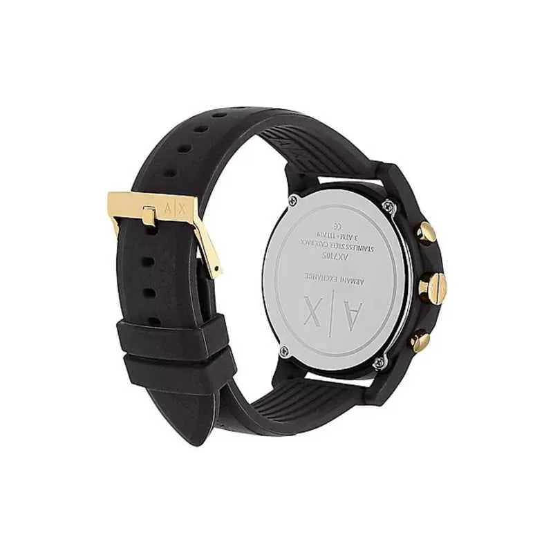 Armani Exchange Reloj cronógrafo de cuarzo con esfera negra para hombre AX7105
