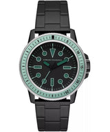 ساعة أرماني إكستشينج ليوناردو ثلاثية العقارب للرجال باللون الأسود - AX1858