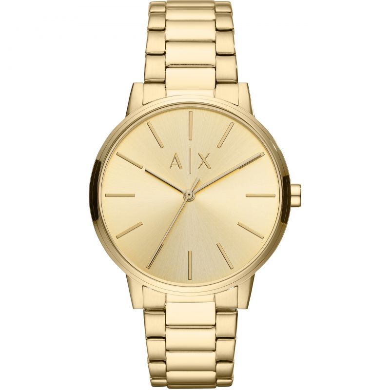 Armani Exchange Reloj para hombre de acero inoxidable en tono dorado con tres manecillas AX2707