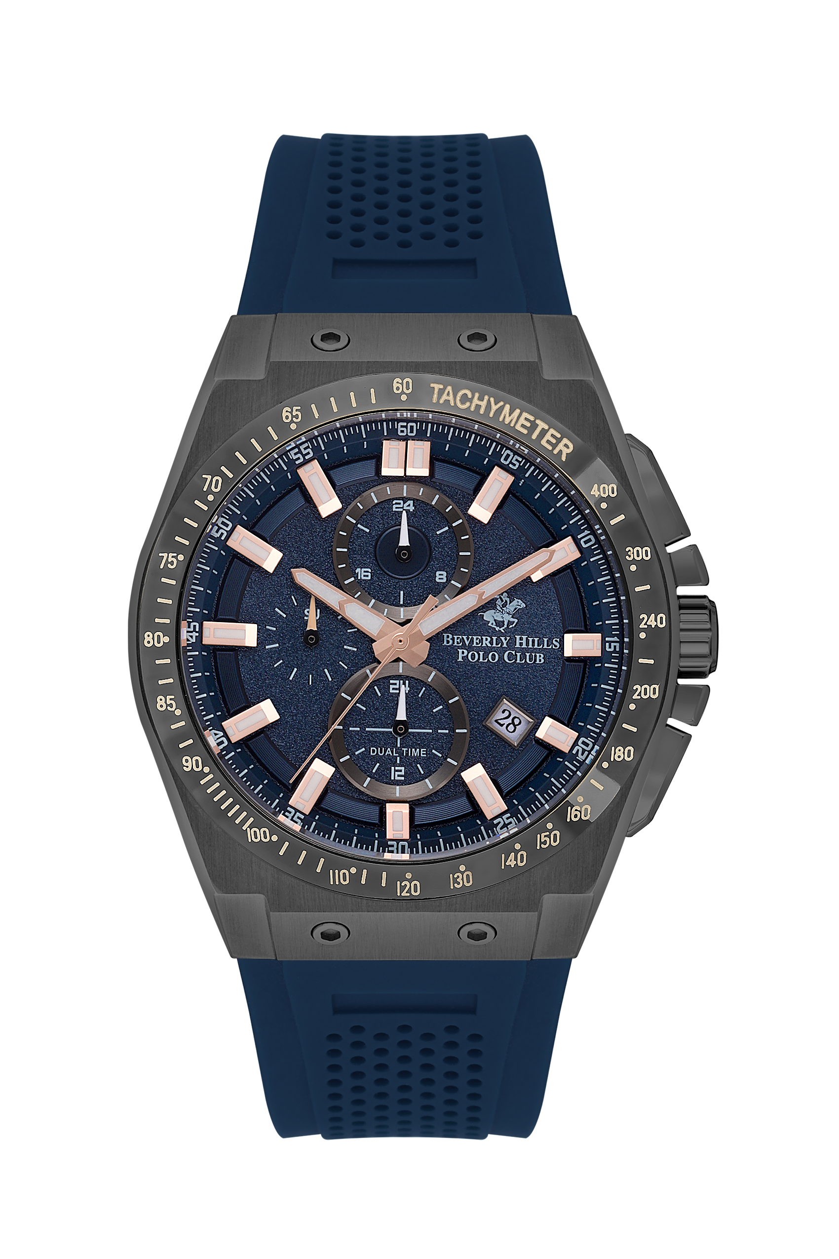 ساعة بيفرلي هيلز بولو كلوب الرجالية متعددة الوظائف ذات مينا أزرق داكن – BP3541X.099