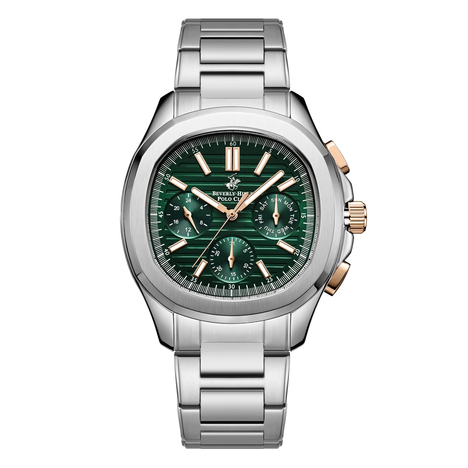 ساعة رجالية من الفولاذ المقاوم للصدأ المعدني من بيفرلي هيلز بولو كلوب - BP3212X.371