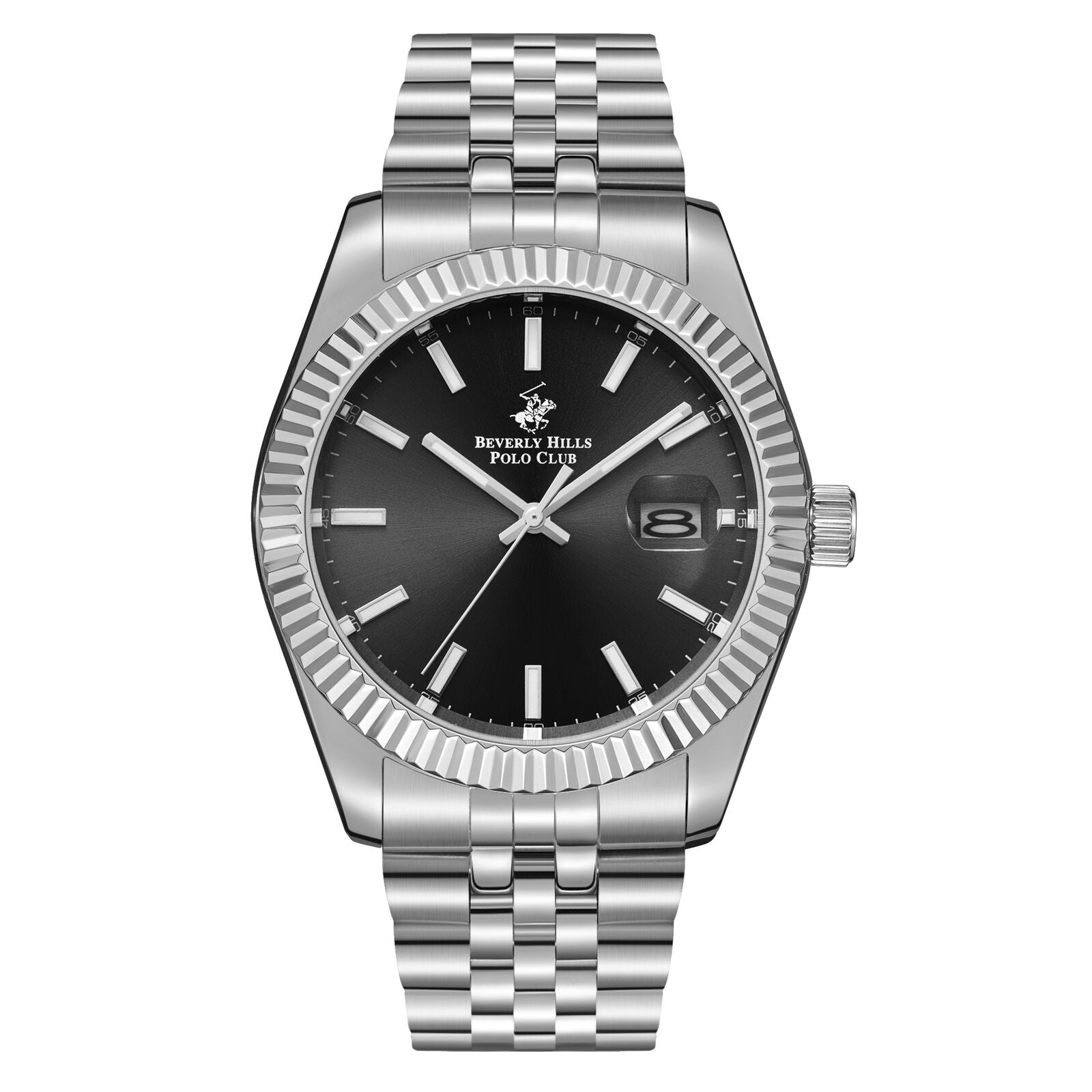 ساعة رجالية من الفولاذ المقاوم للصدأ الفضي من بيفرلي هيلز بولو كلوب - BP3018X.350