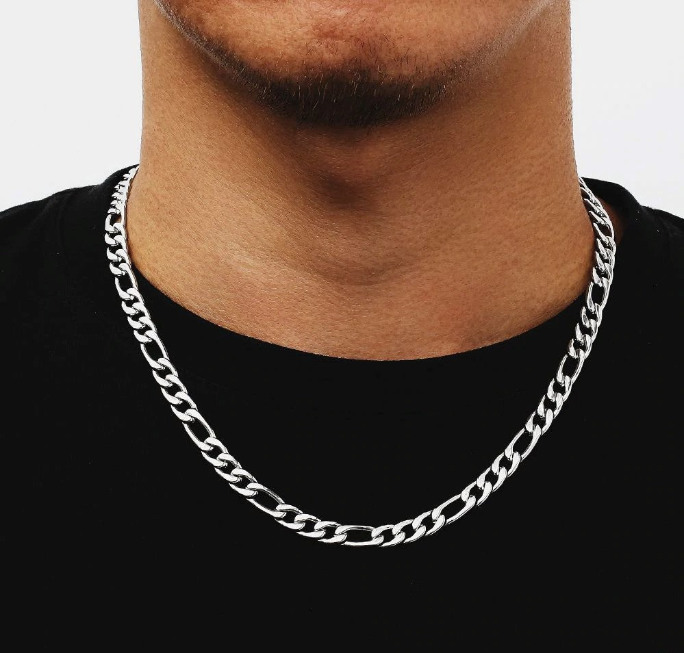 Big Daddy 7mm Steel Silver Figaro Chain - Chain
