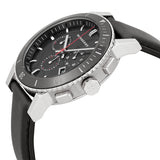 Burberry BU9382 - Reloj cronógrafo para hombre, esfera negra, piel negra