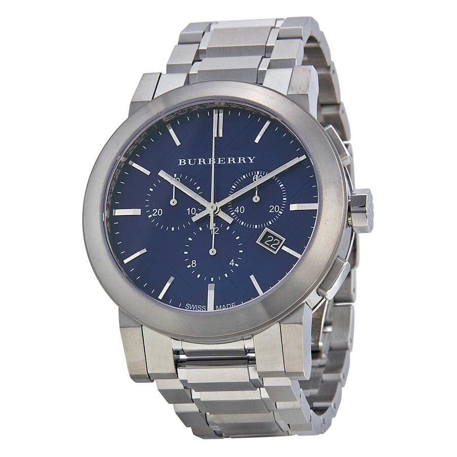 Burberry Chronograph Blue Dial Stainless Steel Men's Watch BU9363