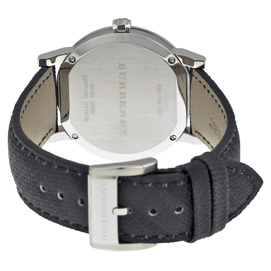 Reloj Burberry para hombre con esfera gris y correa de polivinilo negro BU9030