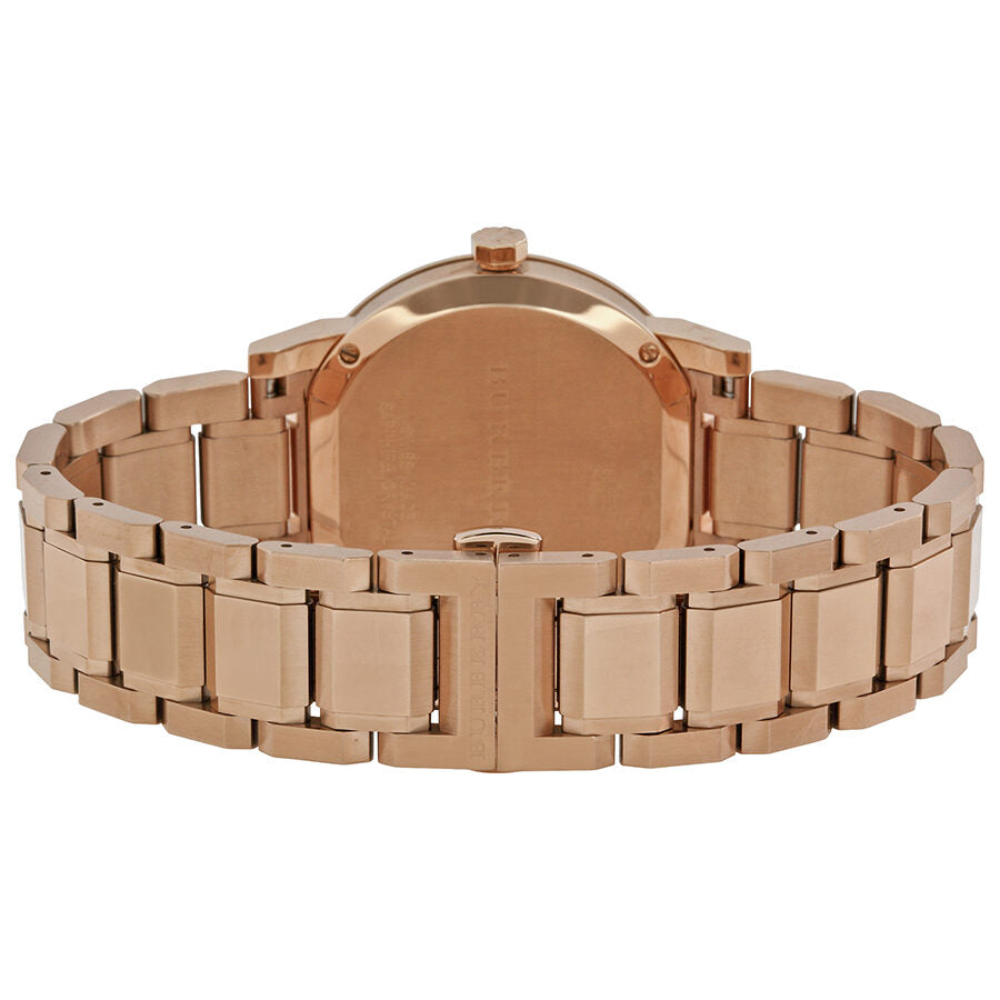 Reloj Burberry para mujer con esfera rosa en tono dorado rosa BU9034