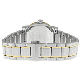 ساعة بربري نسائية ثنائية اللون من الفولاذ المقاوم للصدأ، مينا فضي، موديل BU9217