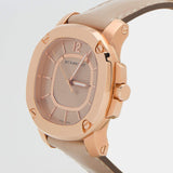 ساعة بربري ذا بريتن النسائية ذات المينا الرمادية والسوار الجلدي الرمادي - BBY1718