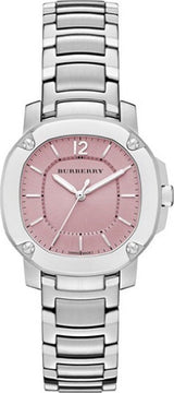 Burberry The Britain Pink Dial Silver Steel Strap Watch for Women - BBY1704