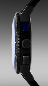 ساعة بربري ذا سيتي كرونوغراف للرجال، مينا أسود، سوار مطاطي أسود - BU9806