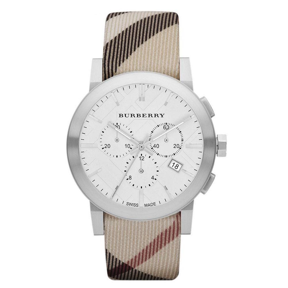 Burberry The City Leather Strap Nova Check Reloj para hombre BU9357