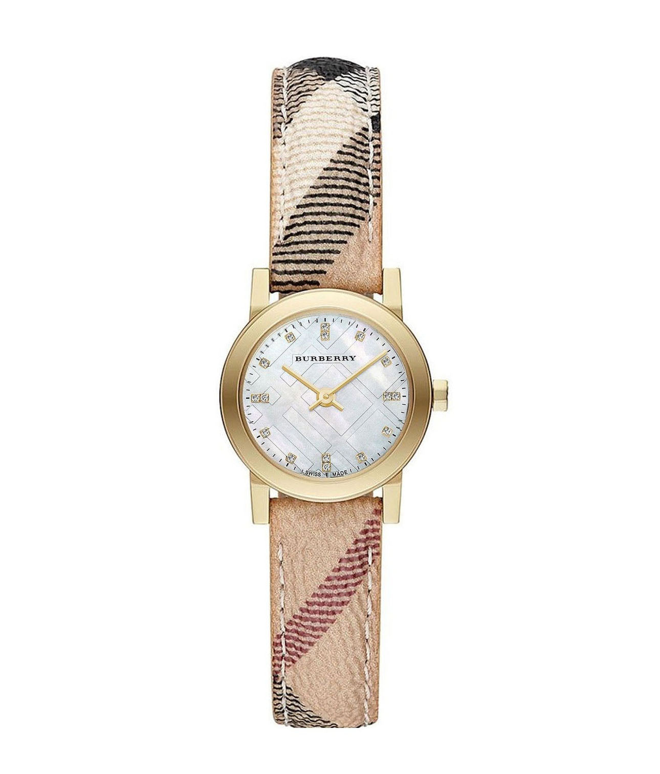 Burberry The City Mother Of Pearl Dial Beige Leather Women's Watch BU9226
