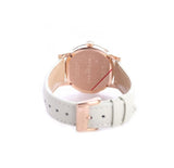 ساعة بربري ذا سيتي النسائية المصنوعة من الجلد الأبيض BU9130