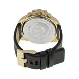 Diesel Mega Chief Reloj de hombre de cuero negro con esfera negra DZ4344