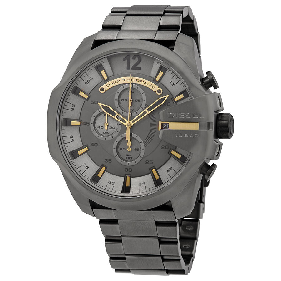 Diesel Mega Chief Reloj cronógrafo para hombre con esfera gris DZ4466