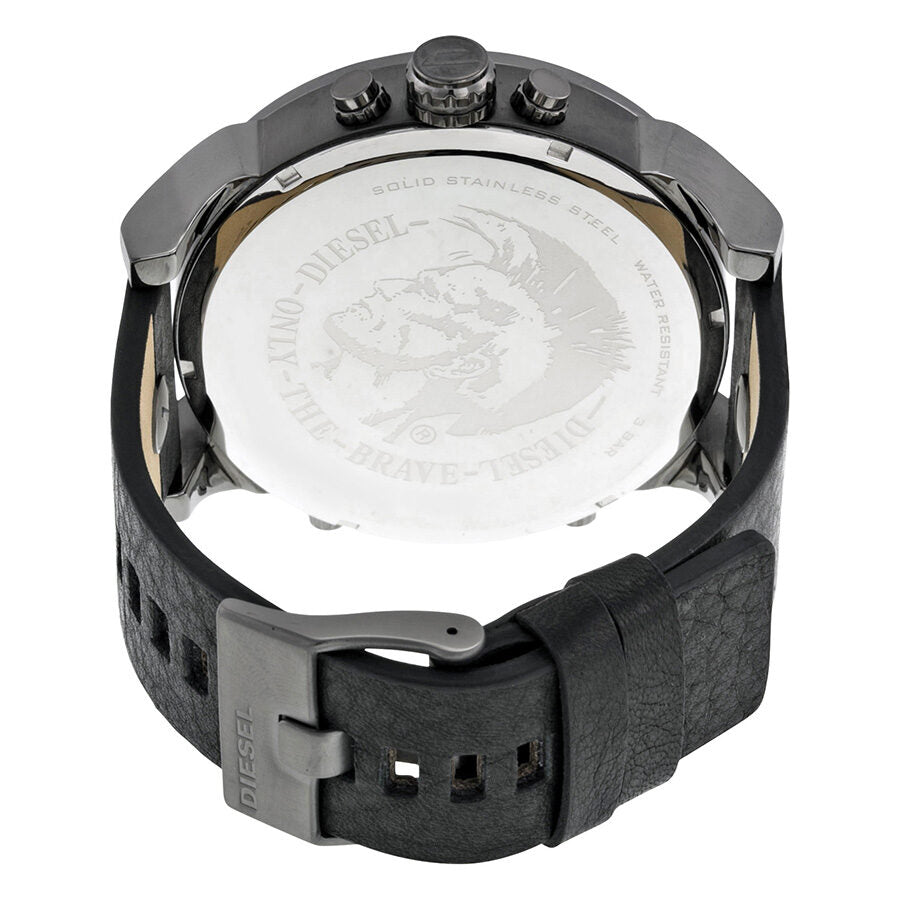 Diesel Mr. Daddy 2.0 Reloj de hombre de cuero negro con esfera negra DZ7348