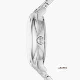 ساعة إمبوريو أرماني أوتوماتيكية للرجال بمينا فضي هيكلي AR60006