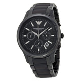 Emporio Armani Ceramica Reloj cronógrafo para hombre con esfera negra AR1452