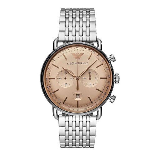 Emporio Armani Reloj cronógrafo de cuarzo con esfera beige para hombre AR11239