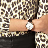 ساعة إمبوريو أرماني النسائية من الذهب الوردي - AR1748