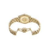 ساعة إمبوريو أرماني بثلاث عقارب، مينا بني ذهبي اللون، مصنوعة من الفولاذ المقاوم للصدأ، موديل AR11700