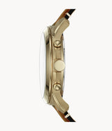 ساعة فوسيل جرانت كرونوغراف رجالية بمينا أزرق وسوار جلدي FS5268