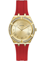 Reloj Guess Crystal Accented Gold Tone Red Strap Mujer GW0034L6