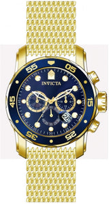 Invicta pro diver chronograph gmt date quartz blue dial men's watch 47239