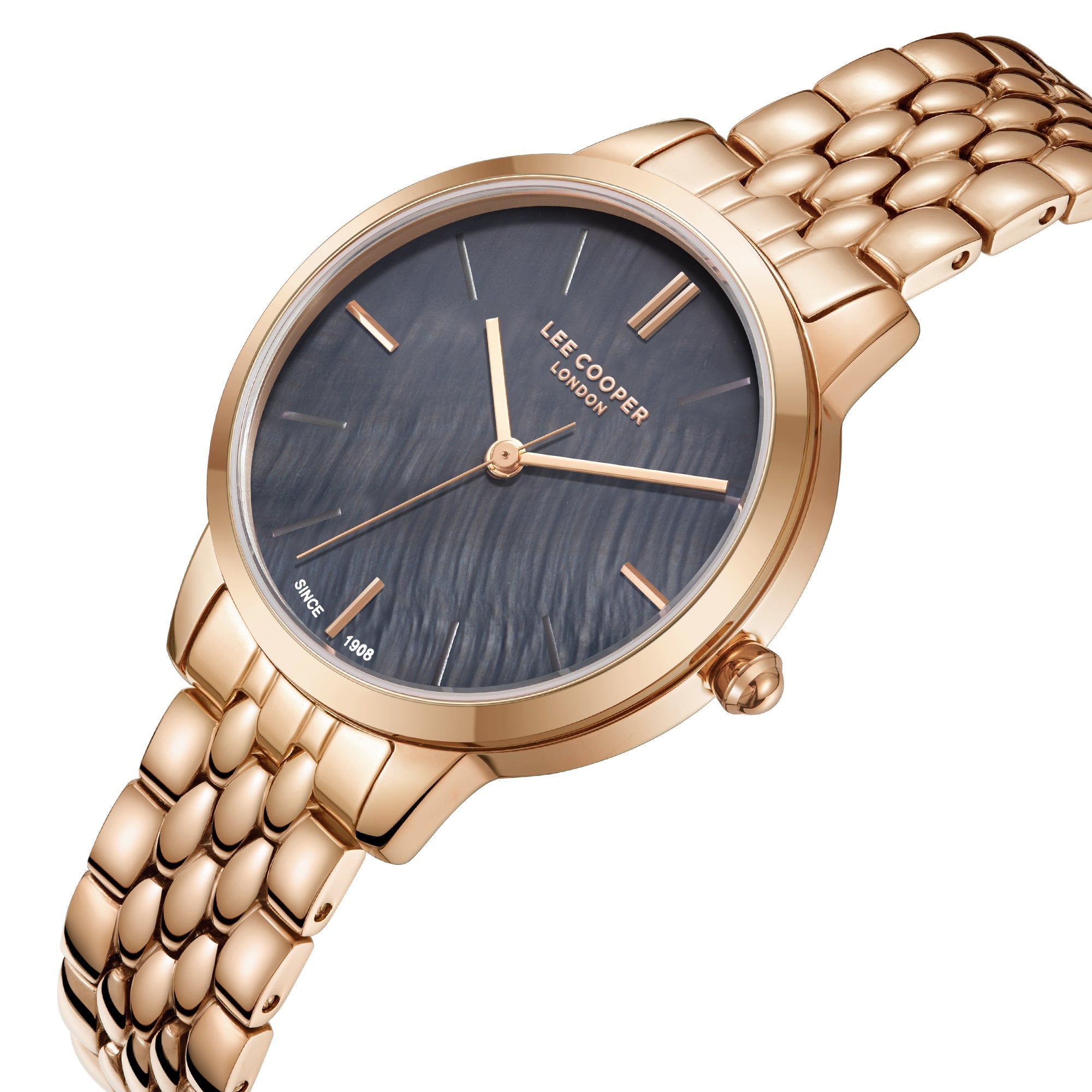 Lee Cooper 33MM Rose Gold Analog Metal Strap Watch – LC07941.450