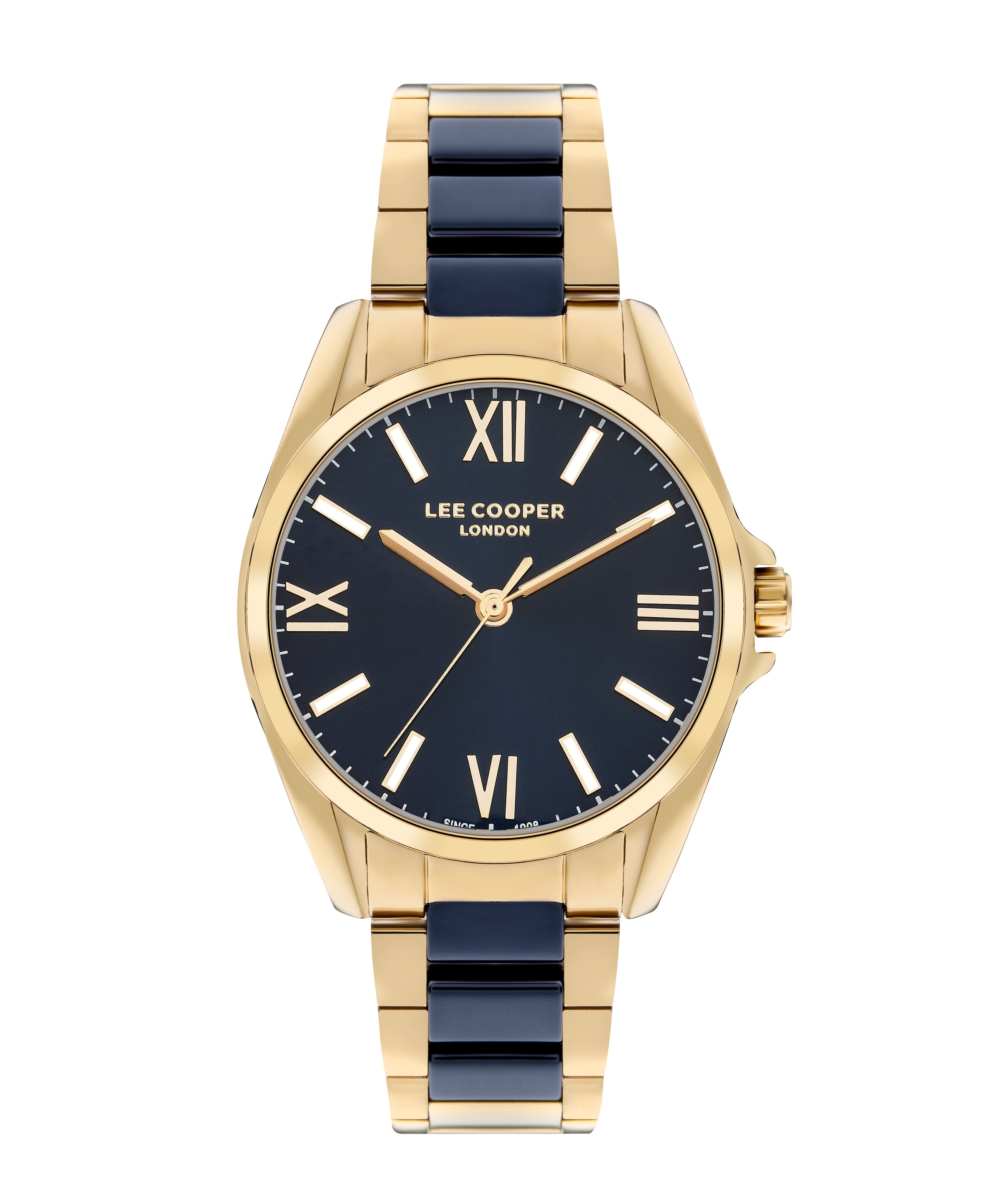 Lee Cooper 34MM Gold Analog Navy Blue Dial Watch – LC07873.270