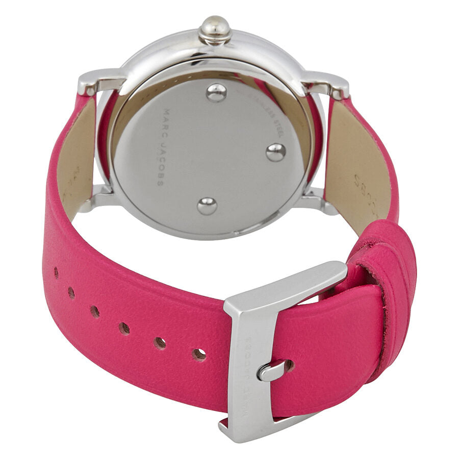 Marc Jacobs Roxy Black Dial Pink Leather Silver Watch MJ1535
