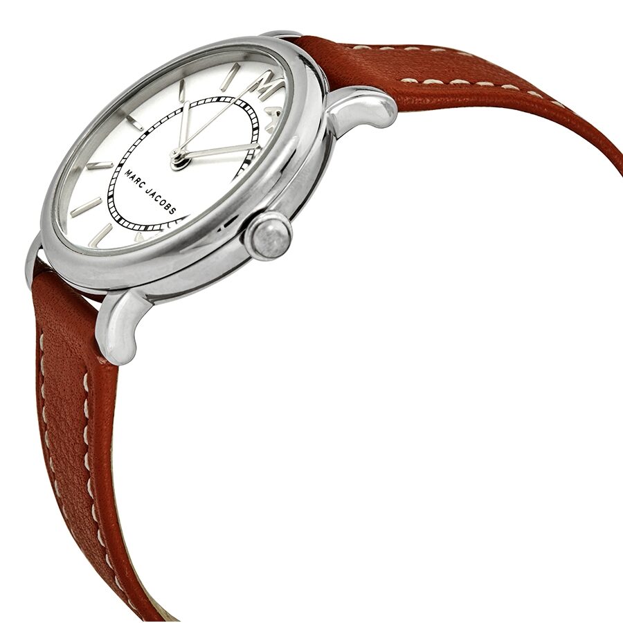 Marc Jacobs Roxy White Brown Leather Dial Silver Watch MJ1572
