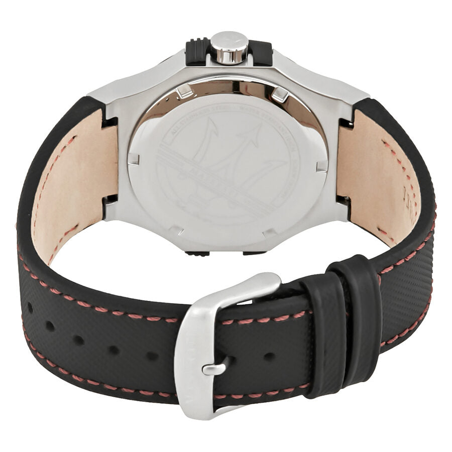 Maserati Potenza Reloj de hombre de cuero negro con esfera negra R8851108001