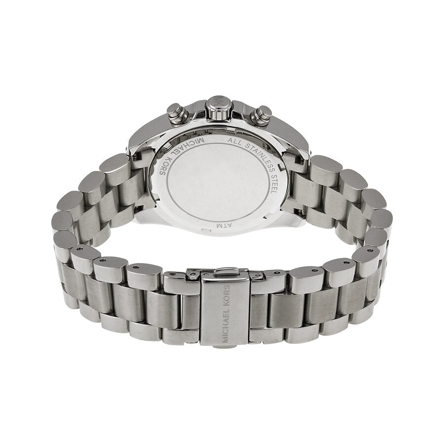 Michael Kors Bradshaw Reloj cronógrafo con esfera plateada para mujer MK6174